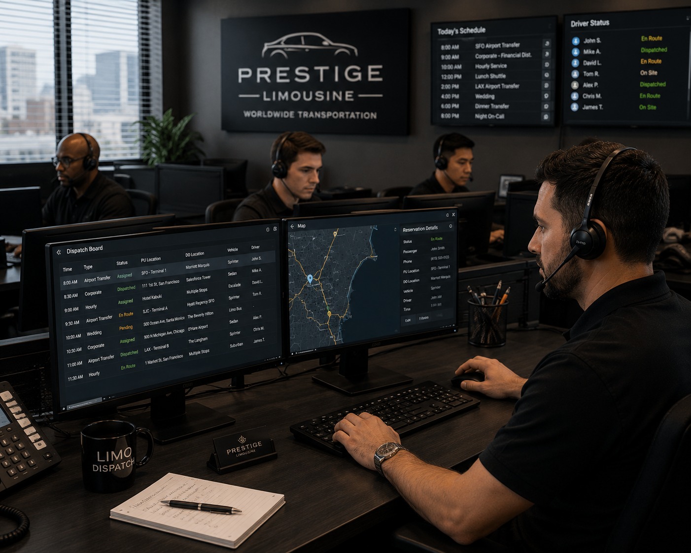  Limo company owner evaluating what to look for when hiring a limo dispatcher